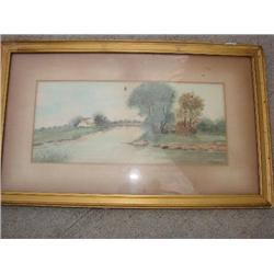 Origianl watercolor, framed & matted: A. Nagry