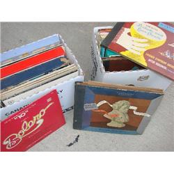 Two boxes filled with records