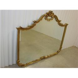 Large gold ornate mantle mirror