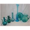 Image 1 : 6 pcs. Of blue Art Glass