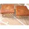 Image 1 : Pair of leather top ottomans