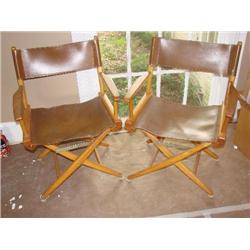 2 leather directors chairs