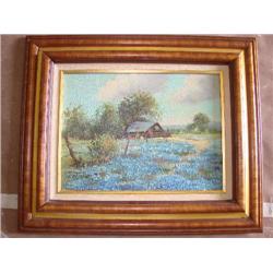 Oil on canvas Tx. Bluebonnets signed: F. Davis
