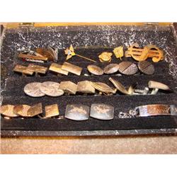 Men's jewelry box filled w/cuff links, money clip etc.