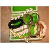 Image 1 : 11 bracelets in green wood jewelry box