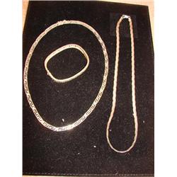 Sterling jewelry, 2 necklaces, 1 bracelet