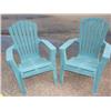 Image 1 : 2 green plastic Adirondack chairs