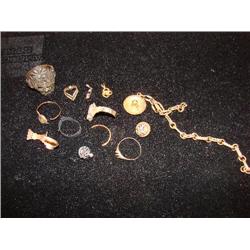 Gold-14kt, white gold, sterling jewelry pieces