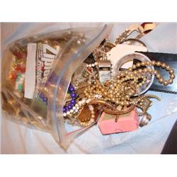 Large bag filled w/costume jewelry