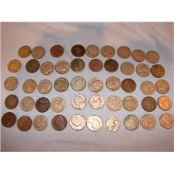 1882 Shield Nickel(G),10 V-nickels,1883 Cents (G)