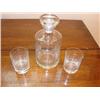 Image 1 : Etched Crystal Decanter w/Old Fashioned Glasses