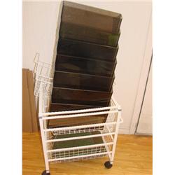Office Items-roller cart,file boxes,trays etc.