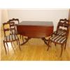 Image 1 : Duncan Phyfe drop leaf table w/drawer & 4 chairs