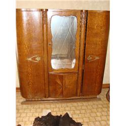 Glass Front Armoire Cabinet-sides have shelves
