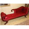 Image 1 : 7 Ft. Red Velvet Chaise Lounge Chair