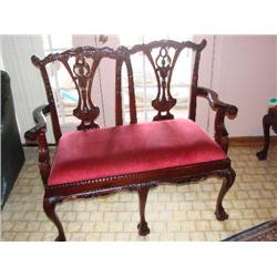 Red Velvet Settee'