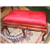 Image 1 : Red Velvet Ball & Claw Foot Bench