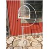 Image 1 : White Wire Bird Cage on Stand