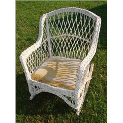 Vintage White Wicker Chair