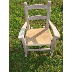Child's Wooden Rocker w/Hide Seat