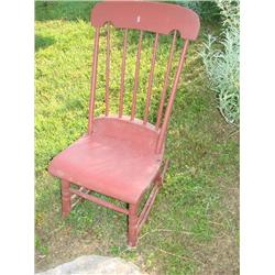 Red Painted Wooden Rocker