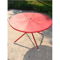 Red Metal Patio Table