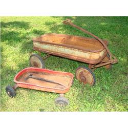 2 Vintage Metal Wagons