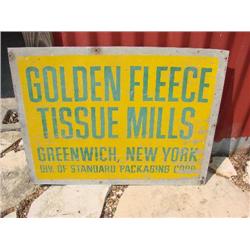 Golden Fleece Tissue Mills Metal Sign