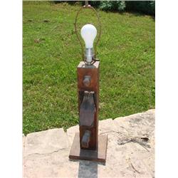 Lamp Base made out of an old wood plane