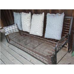 Vintage Metal Bed Frame w/pillows