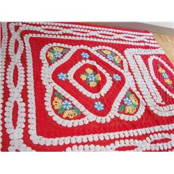 Red, White, Blue, Yellow & Green Chenille Spread