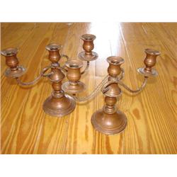2 solid copper candle holders