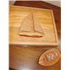 Image 1 : Wood Carved Ship & Boat-signed C.W. Hoops