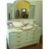 Image 1 : Marble top dresser, w/triple beveled mirrors