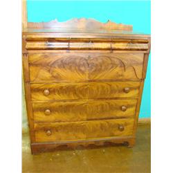 Burlwood dresser-great style w/hidden top drawers