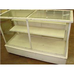 Old store counter beveled glass display cabinet