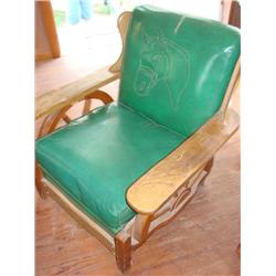 Ranch Chair w/horse embossed design