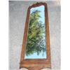 Image 1 : Solid oak beveled mirror, apprx. 70" Tall