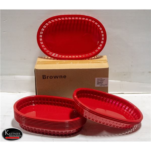 24 NEW BROWNE 496FR RED OVAL FOOD BASKETS