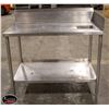 Image 1 : 48" STAINLESS STEELWORK TABLE W/ 8" BACK SPLASH