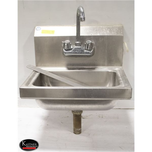 S/S 17" X 16" WALL MOUNT SINK W/ FAUCET &