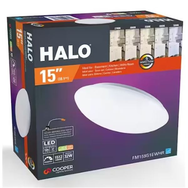 NEW HALO 15" LED ROULD FLUSHMOUNT LIGHT