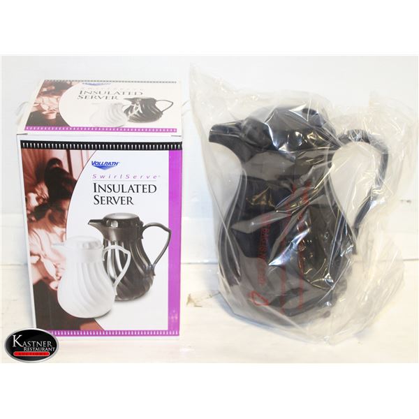 NEW BLACK 64OZ VOLLRATH SWIRL SERVE INSULATED