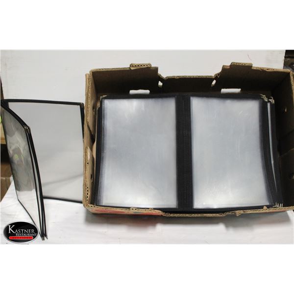 BOX OF TRANSPARENT MENU COVERS