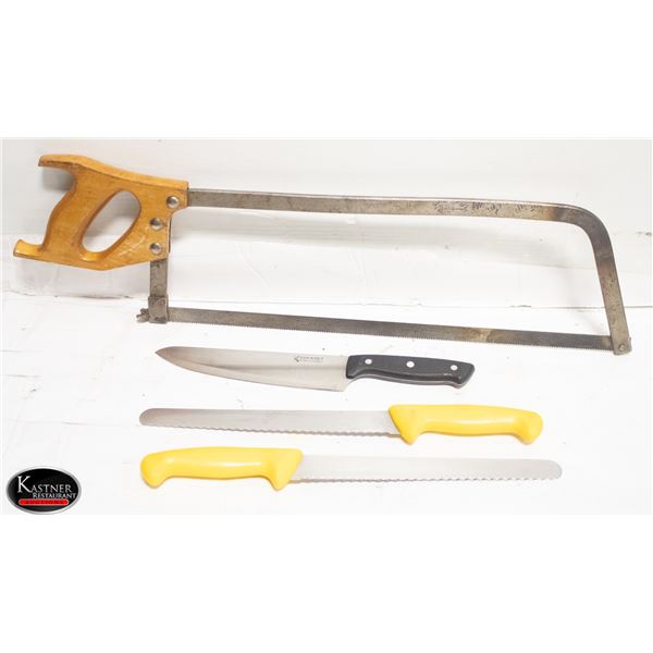 MADE IN CANADA MEAT SAW W/ 3 ASSORTED CUTTING