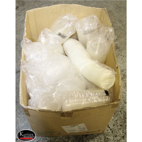 BOX OF ASSORTED TAKE OUT LIDS & CUP LIDS
