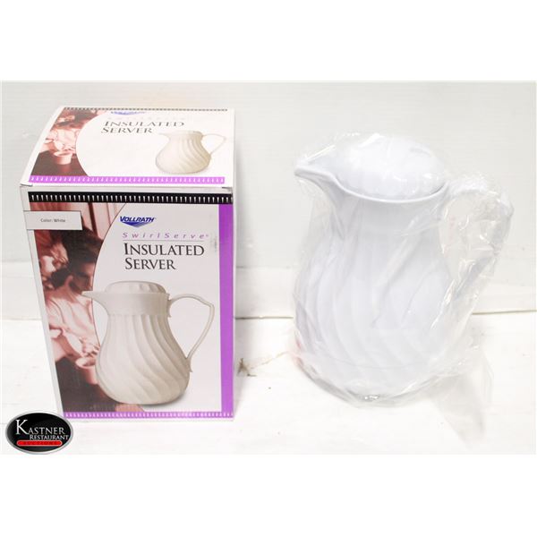 NEW WHITE 64OZ VOLLRATH SWIRL SERVE INSULATED