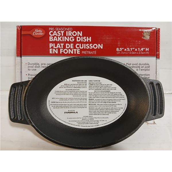 8" CAST IRON BAKING DISH W/ HANDLES