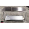 Image 1 : NEW 30" X 60" S/S WORK TABLE W/ UNDER SHELF &