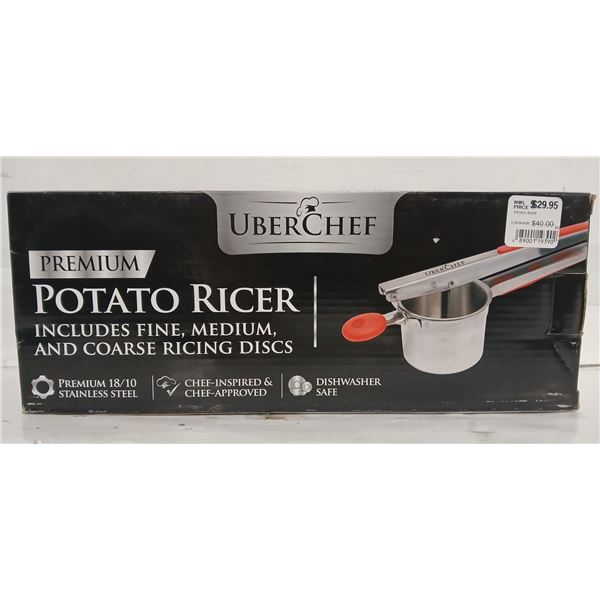 NEW UBERCHEF PREMIUM RICER W/ FINE, MEDIUM &